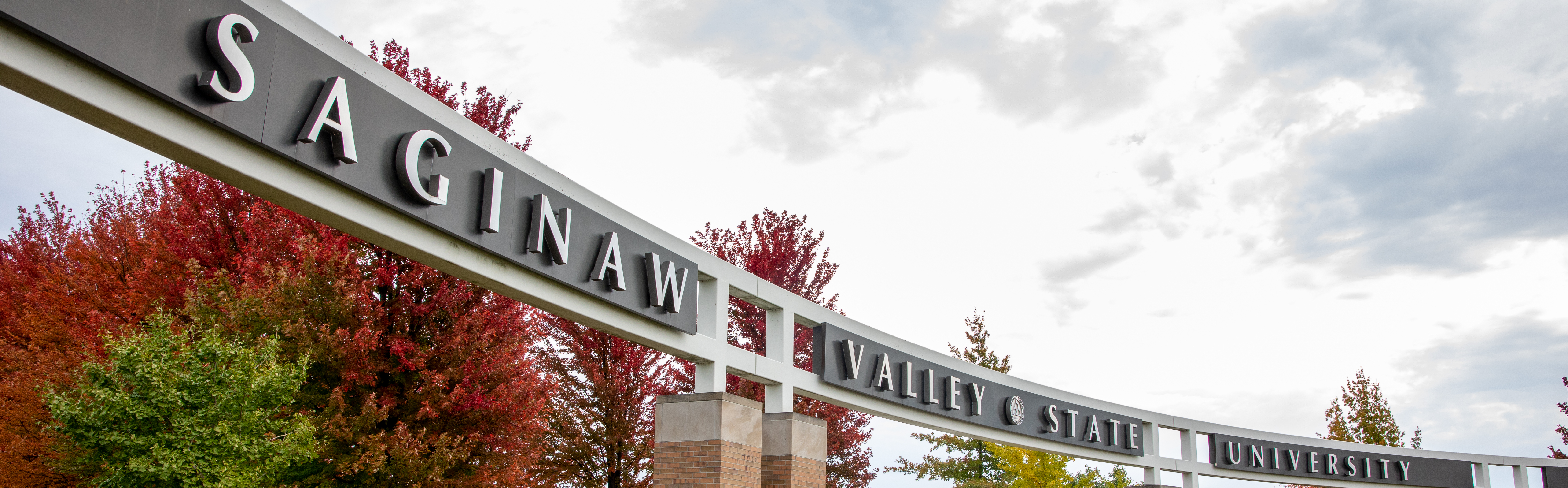 Saginaw Valley State University entrance banner